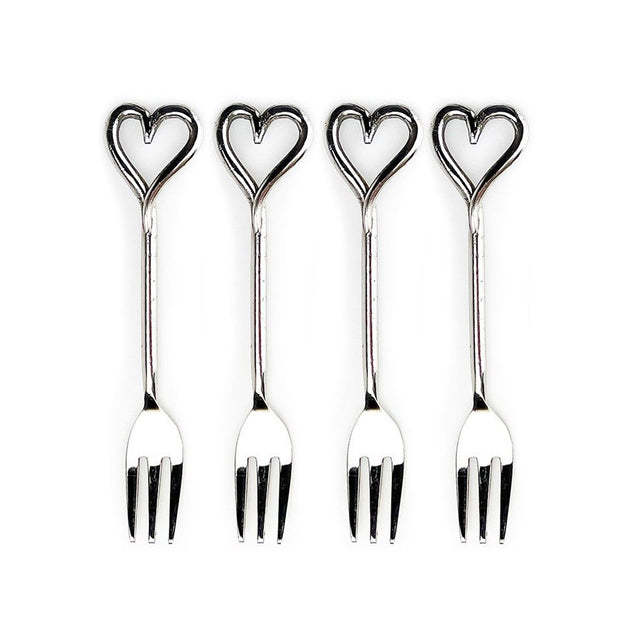 Selbrae House 4 Pastry Forks, Heart