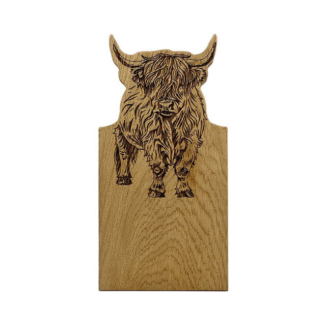 Selbrae House Framed Oak Serving Board, Small, Highland Cow