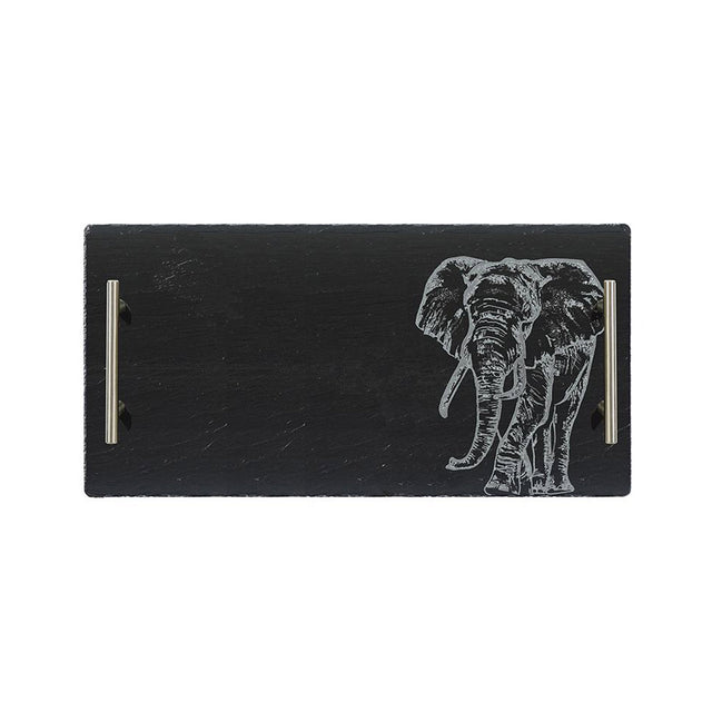 Selbrae House Slate Serving Tray, Large, Elephant