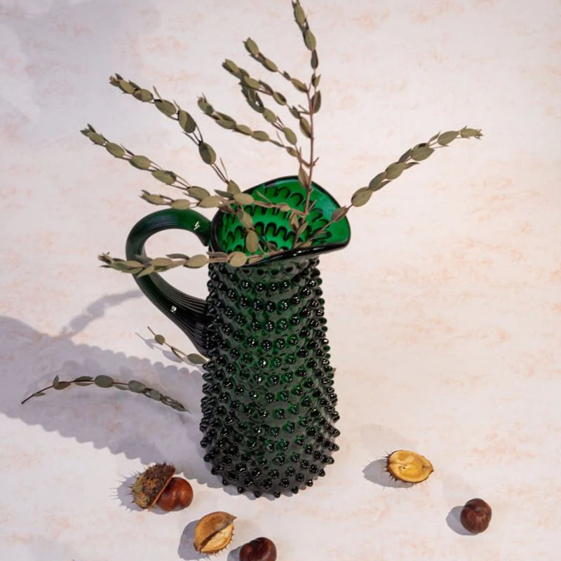 Klimchi Dark Green Hobnail Jug Tall