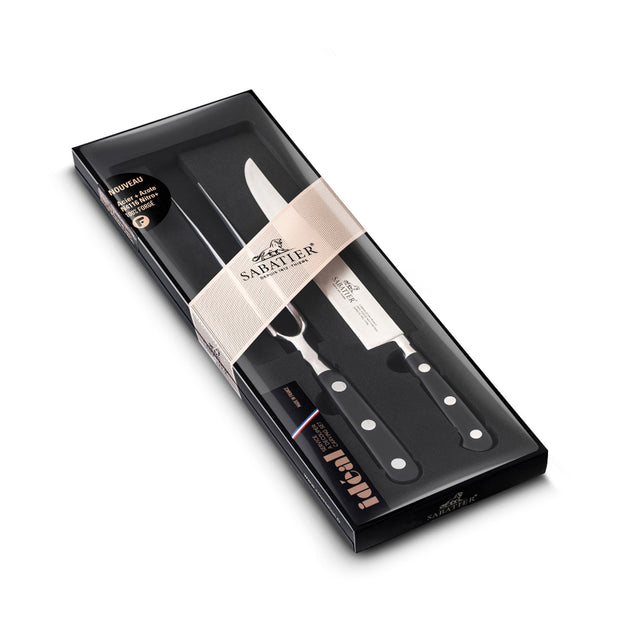 Sabatier 2pc 20cm Carving Knife 15cm Carving Fork Set - Ideal Steel