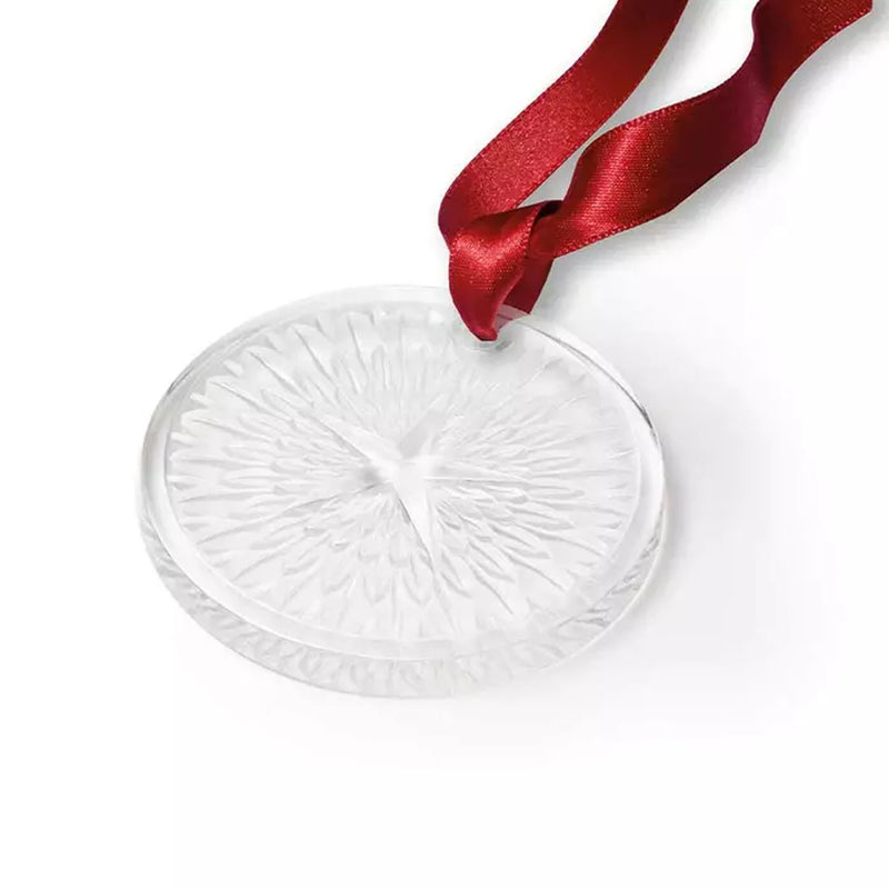 Lalique Crystal 2023 Christmas Ornament, Noel Plumes, Clear Crystal