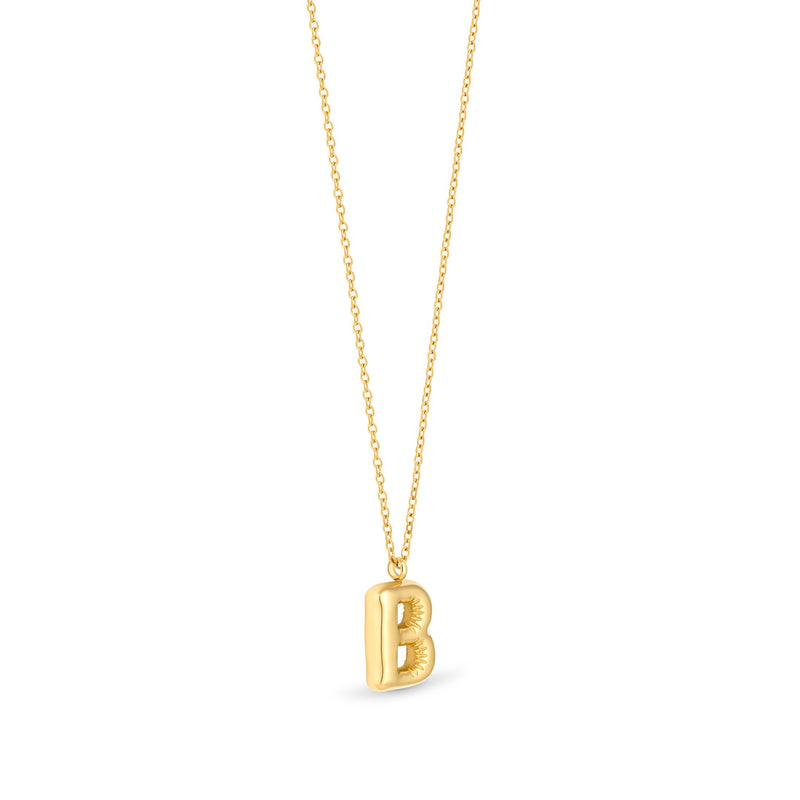 Amori Mary Initial Pendant Gold - B