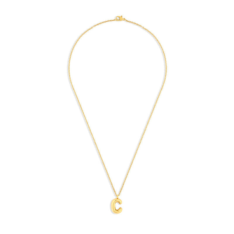 Amori Mary Initial Pendant Gold - C