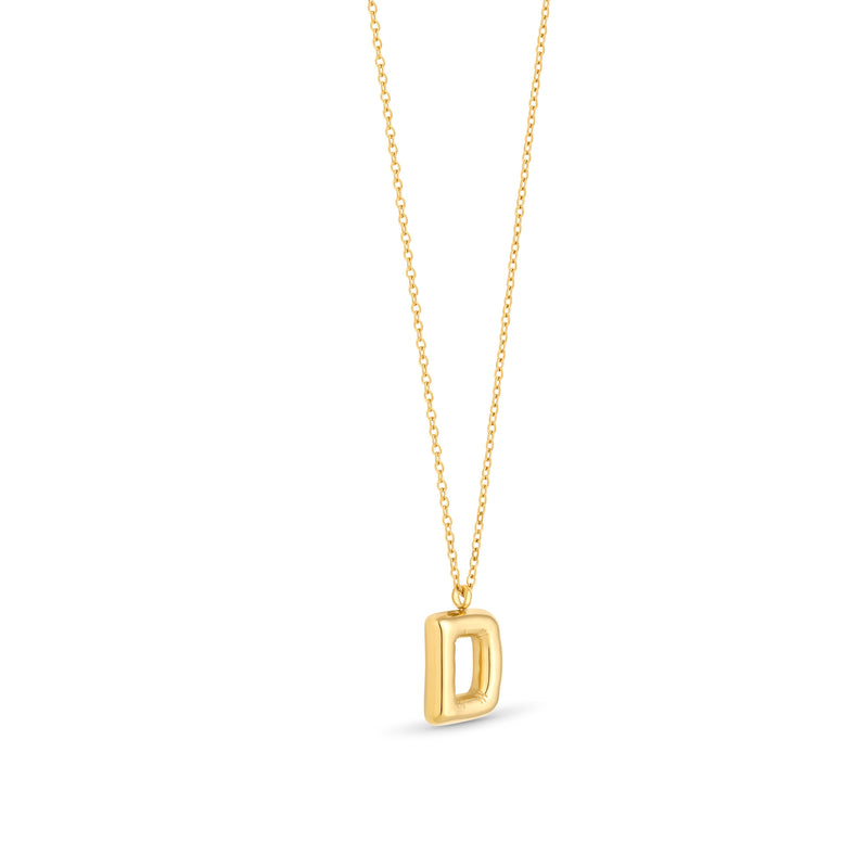 Amori Mary Initial Pendant Gold - D