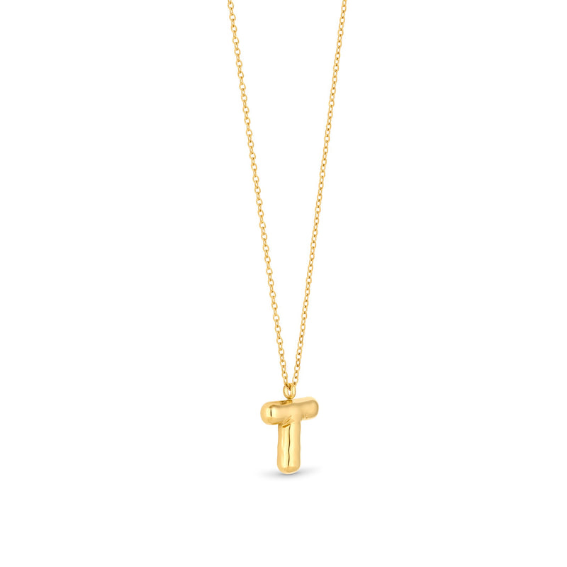 Amori Mary Initial Pendant Gold - T