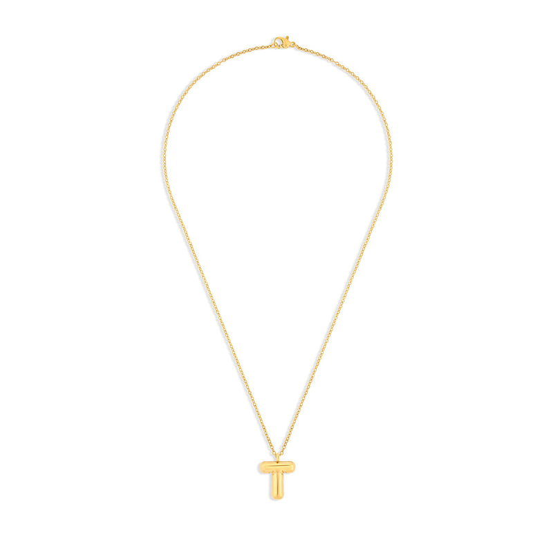 Amori Mary Initial Pendant Gold - T