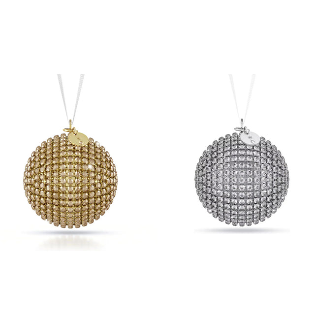 Swarovski Holiday Magic Mesh Gold & Silver Ornament Set