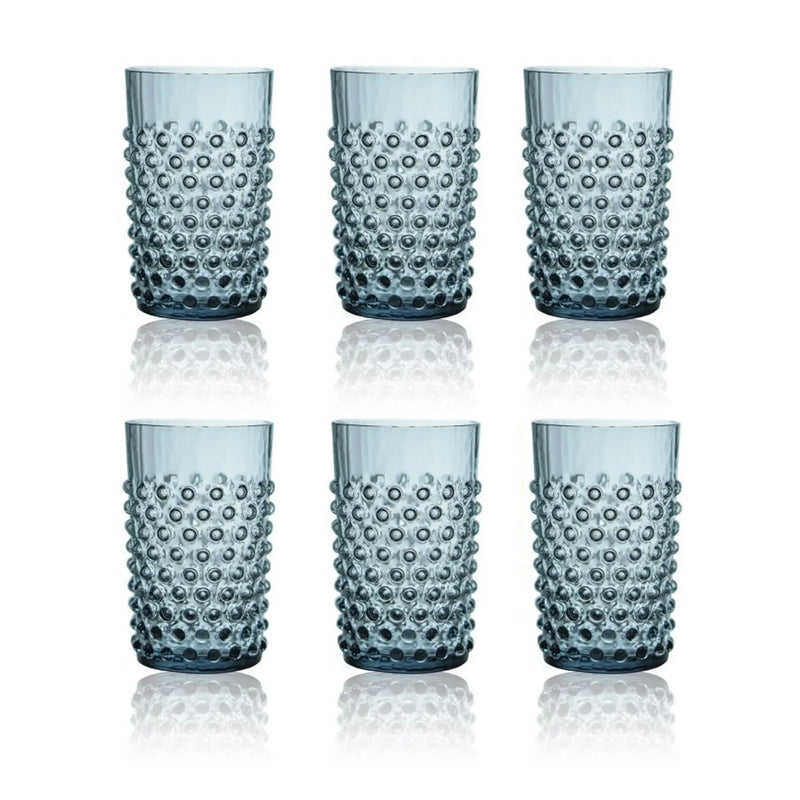 Klimchi Misty Blue Hobnail Tumblers (set of 6)