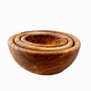Selbrae House Olive Wood Round Stacking Bowls - Set of 3