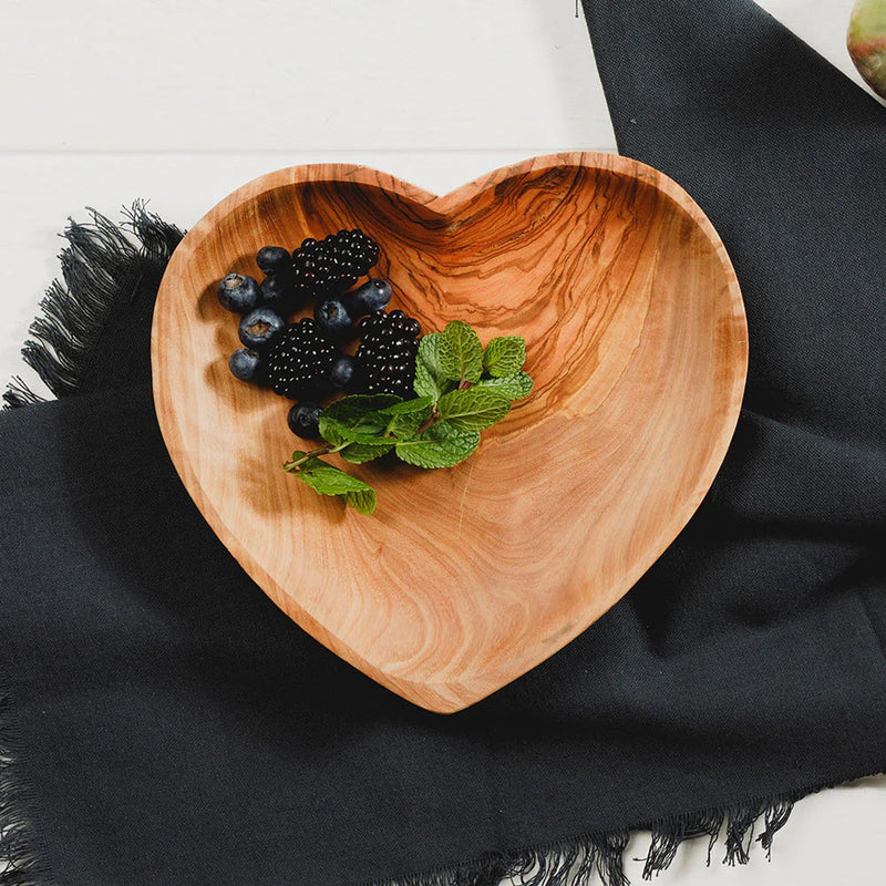 Selbrae House Olive Wood Heart Bowl