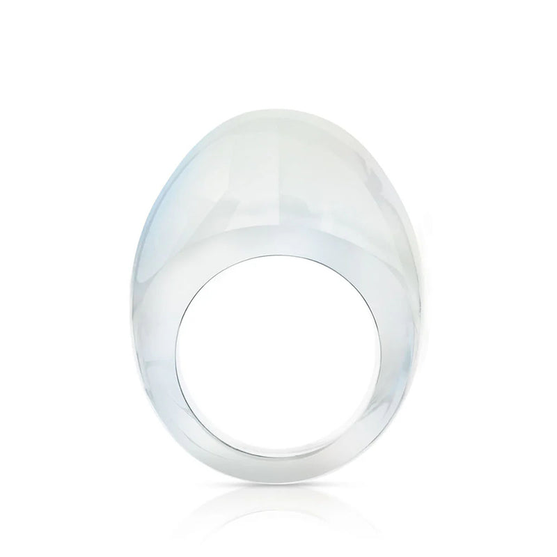 Lalique Cabochon Opalescent Ring, Size 57