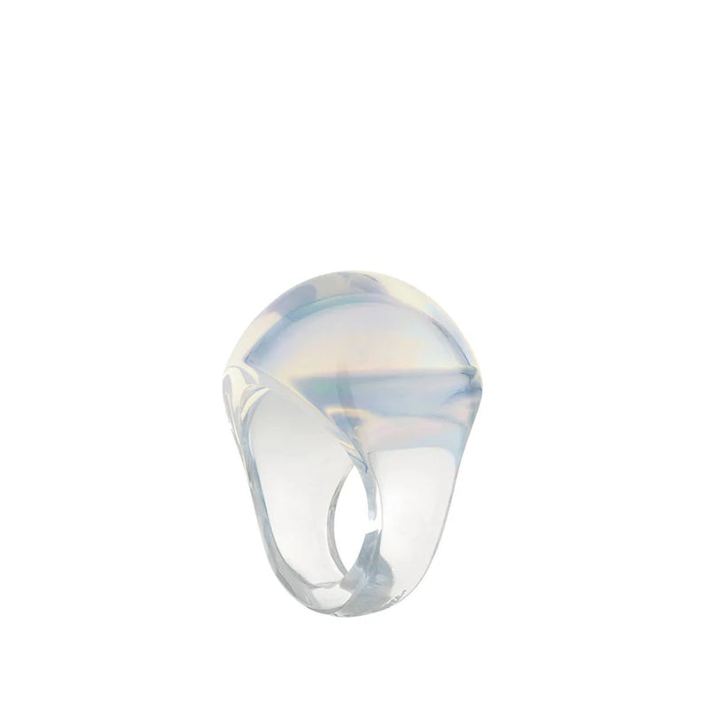 Lalique Cabochon Opalescent Ring, Size 57
