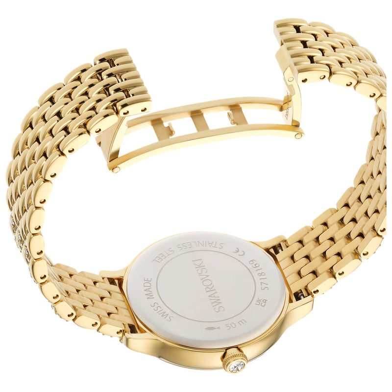 Swarovski Imber watch, Swiss Made, Metal bracelet, Gold tone, Gold-tone finish