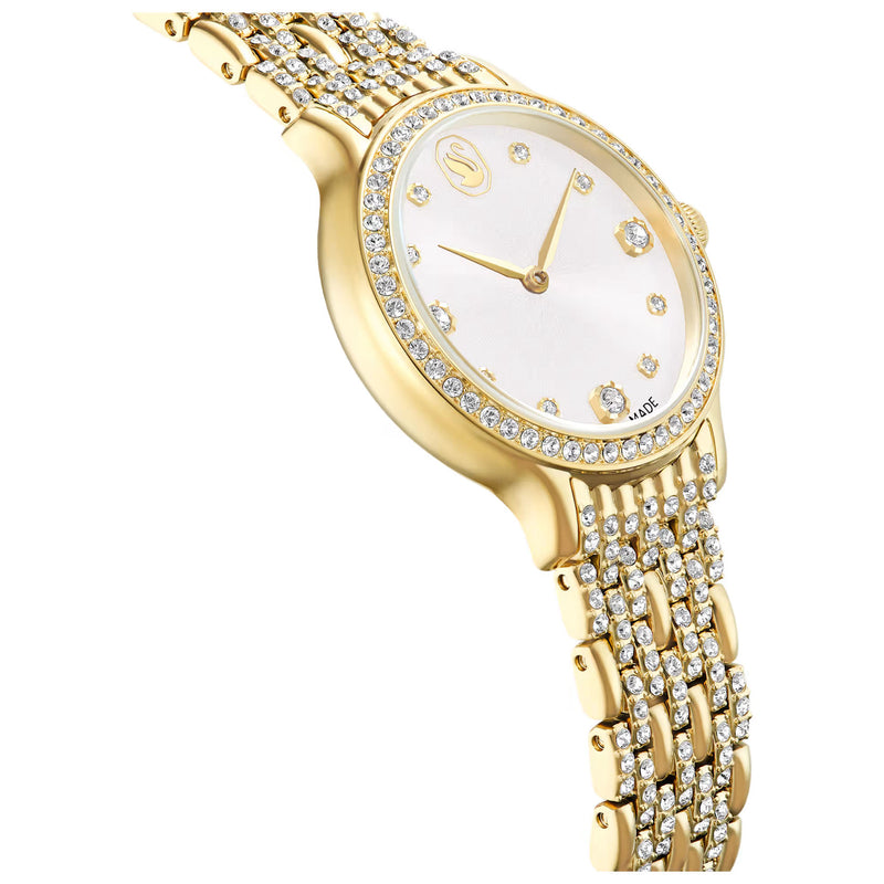 Swarovski Imber watch, Swiss Made, Metal bracelet, Gold tone, Gold-tone finish