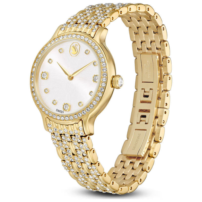 Swarovski Imber watch, Swiss Made, Metal bracelet, Gold tone, Gold-tone finish