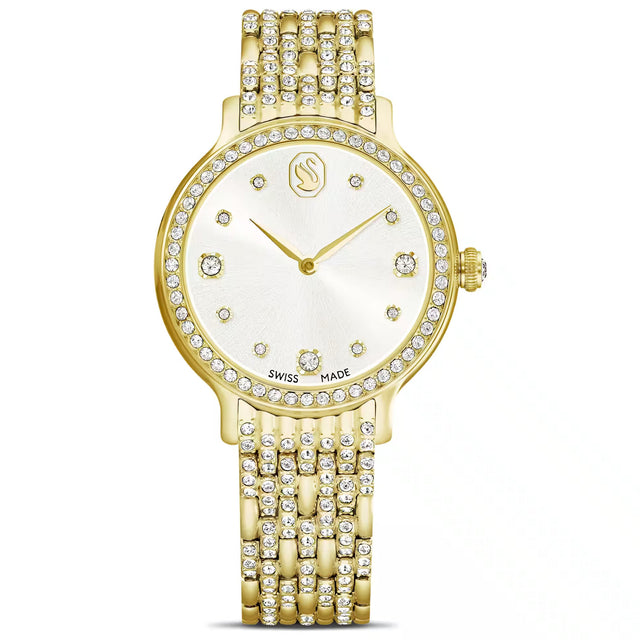 Swarovski Imber watch, Swiss Made, Metal bracelet, Gold tone, Gold-tone finish