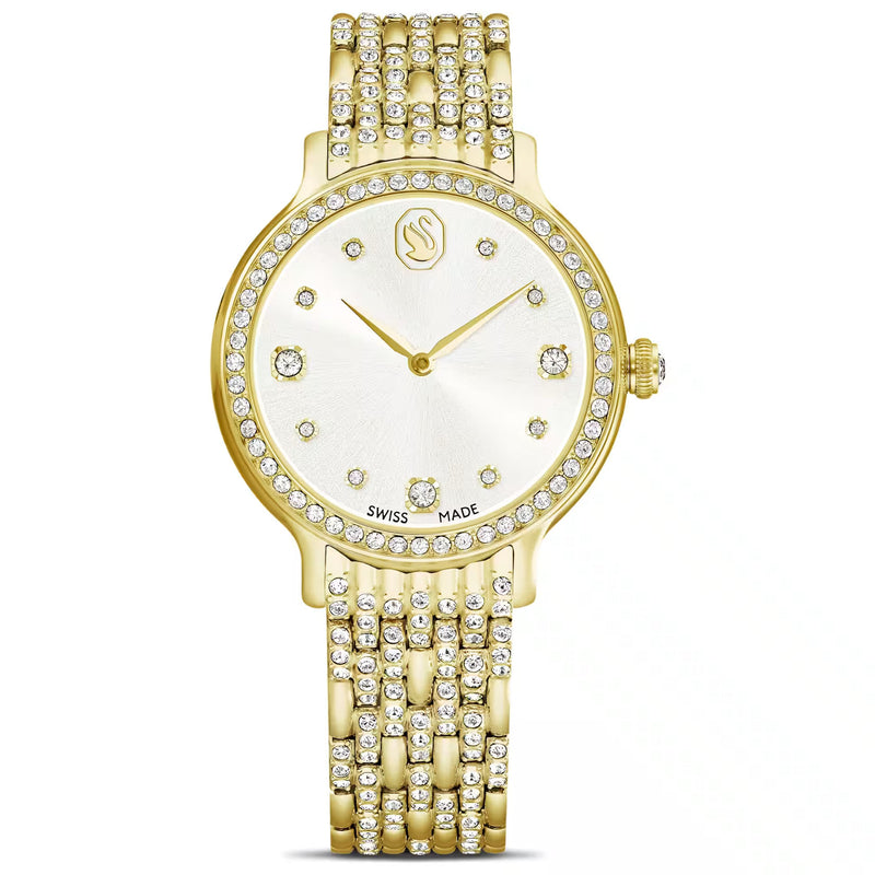 Swarovski Imber watch, Swiss Made, Metal bracelet, Gold tone, Gold-tone finish