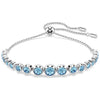 Swarovski Imber Tennis bracelet, Mixed round cuts, Blue, Rhodium plated