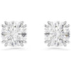Swarovski Stilla stud earrings, Round cut, White, Rhodium plated