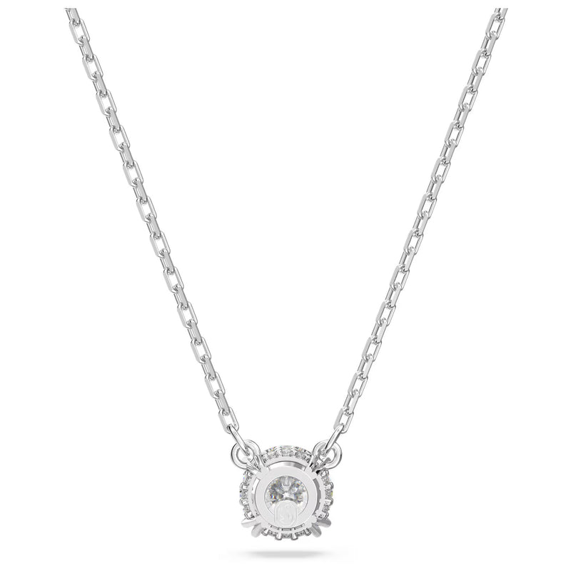Swarovski Stilla pendant, Round cut, White, Rhodium plated