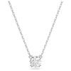 Swarovski Stilla pendant, Round cut, White, Rhodium plated