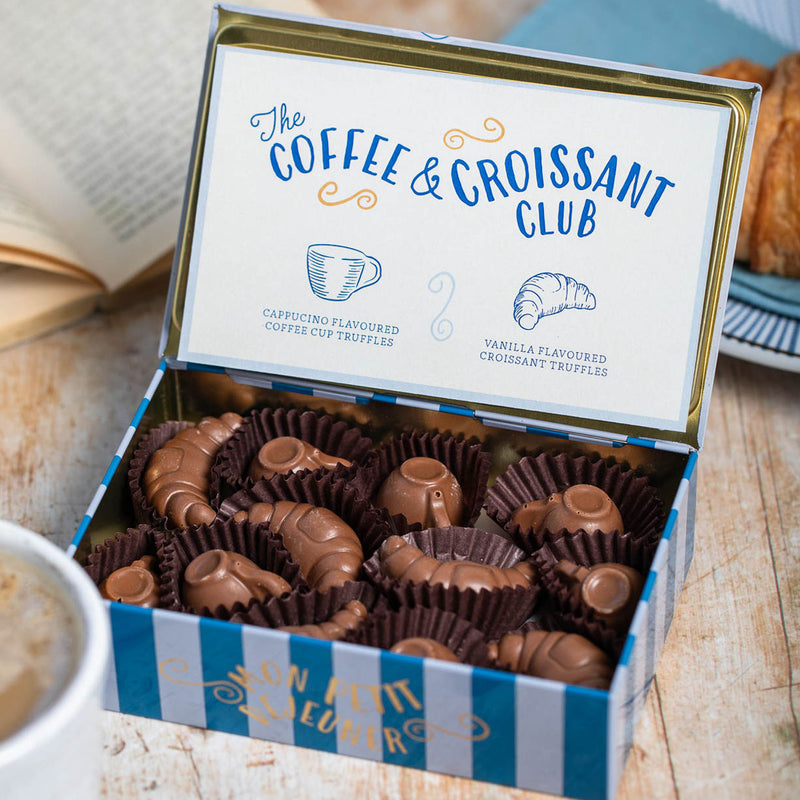 The Chocolate Gift Company Coffee and Croissant Truffle Tin