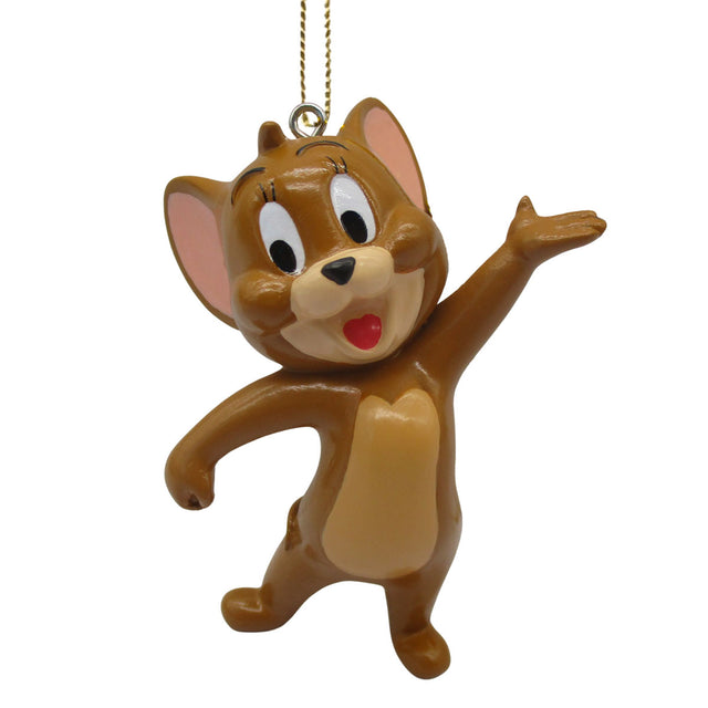 Brown cat character Christmas ornament with hanging loop and raised paws