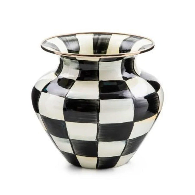 Mackenzie Childs Courtly Check Enamel Vase