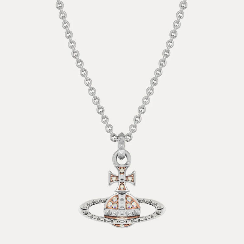 Vivienne Westwood Mayfair Silver/Pink Pendant, Rhodium Plated