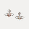 Vivienne Westwood Mayfair Bas Relief Silver/Pink Earrings, Rhodium Plated