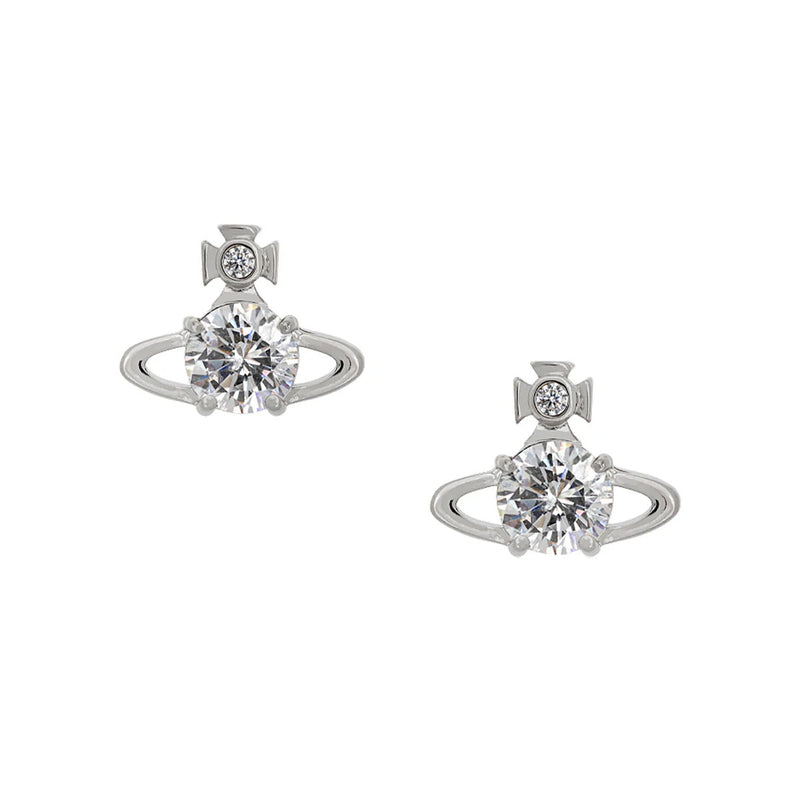 Vivienne Westwood Reina Silver Stud Earrings, Rhodium Plated