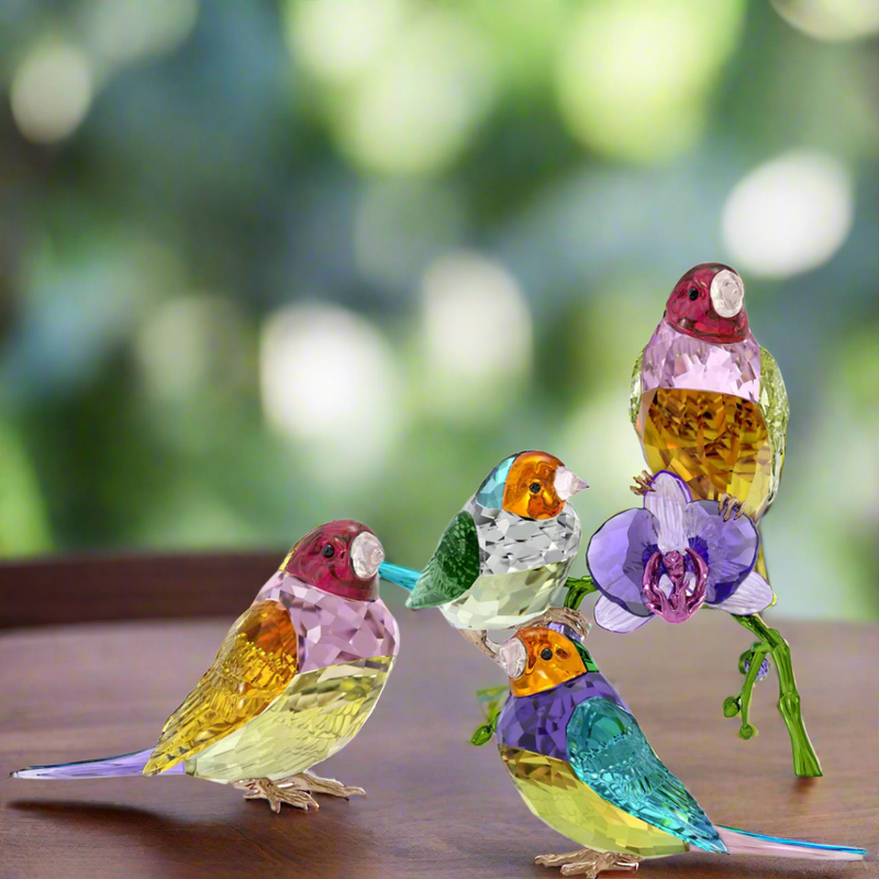 Swarovski Crystal Society Gouldian Finches Set