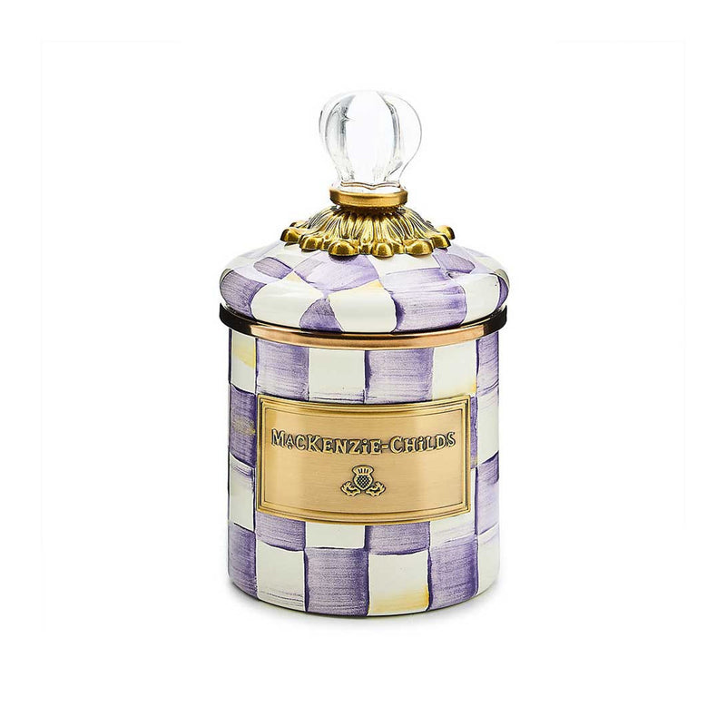 Mackenzie Childs Violet Check Mini Canister