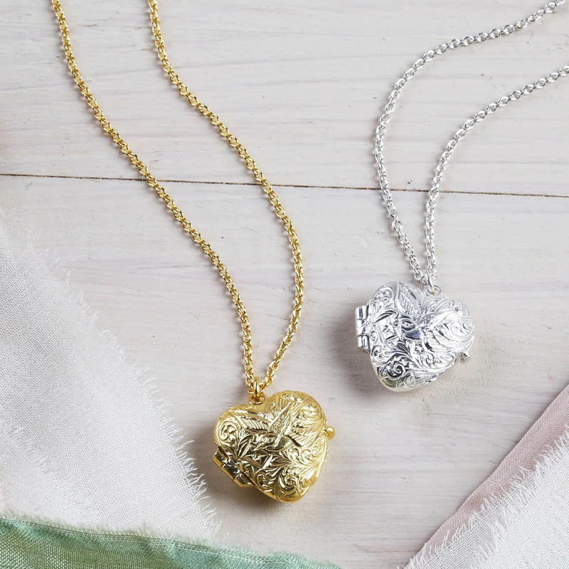 Alex Monroe Victoriana Keepsake Heart Locket, Gold Plated