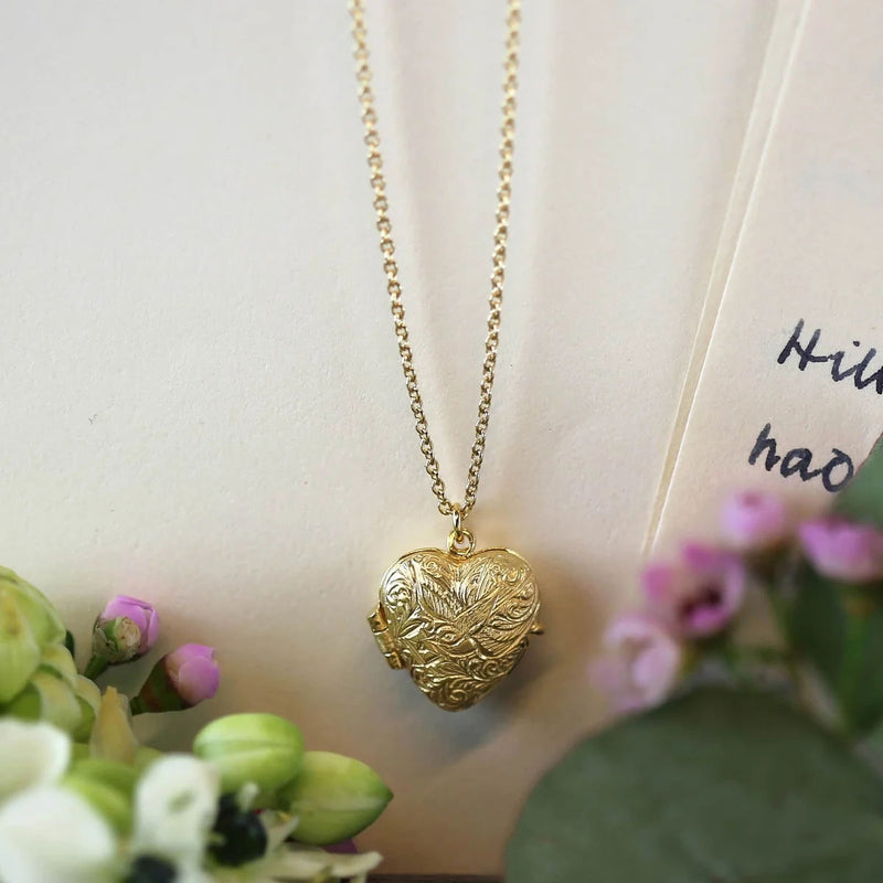 Alex Monroe Victoriana Keepsake Heart Locket, Gold Plated