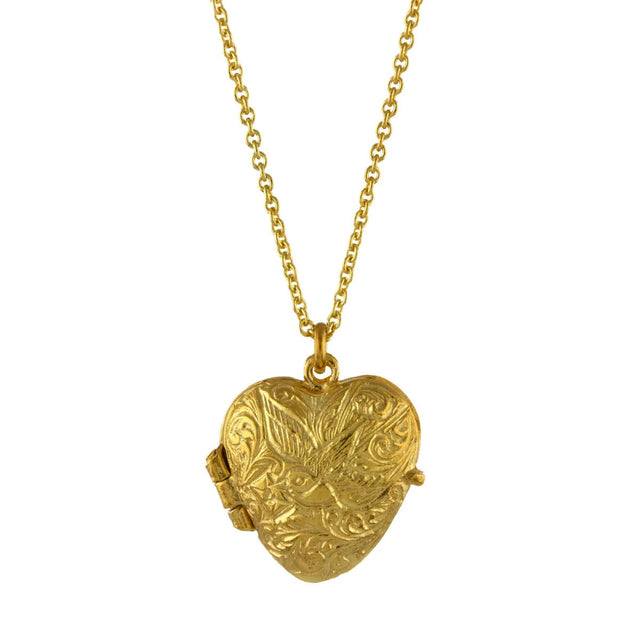 Alex Monroe Victoriana Keepsake Heart Locket, Gold Plated