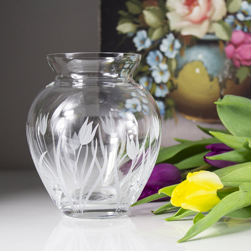 Royal Scot Crystal Wild Tulip Small Posy Vase, 120mm