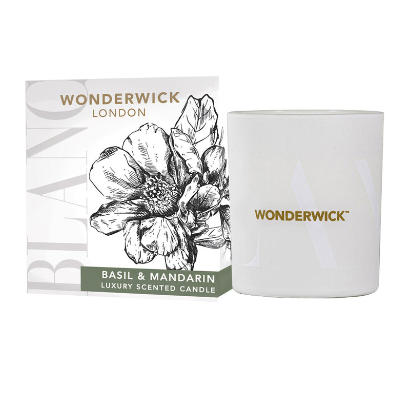Wonderwick Blanc Basil & Mandarin Glass Candle