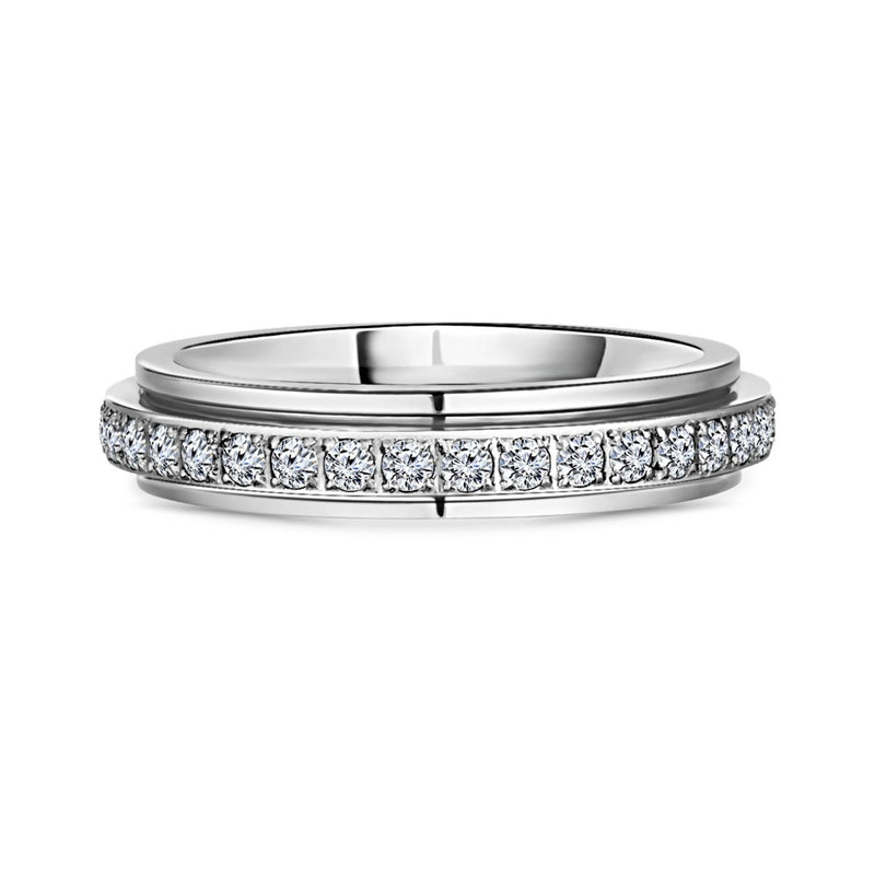 Amori Abstract Ring, Silver, Size 6