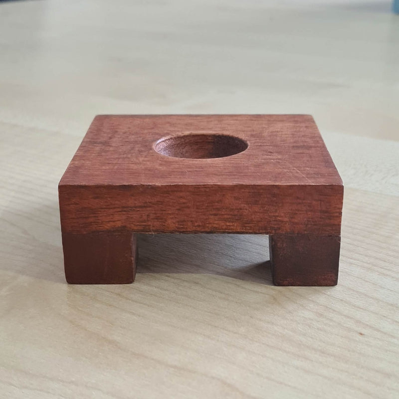 Square Cherry Wood 4.5 Inch Globe Base