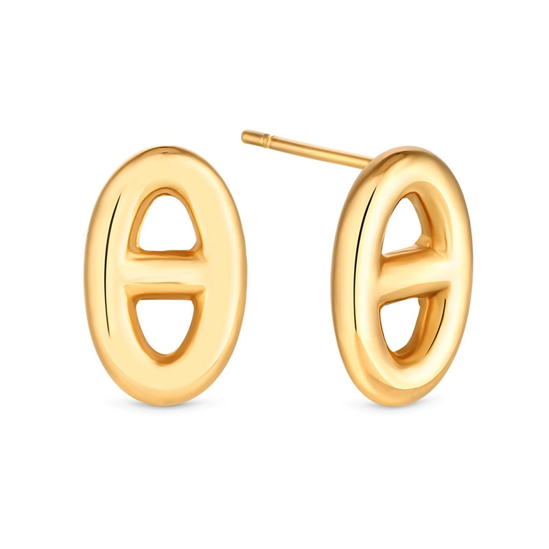 Amori Anchor Earrings, Gold
