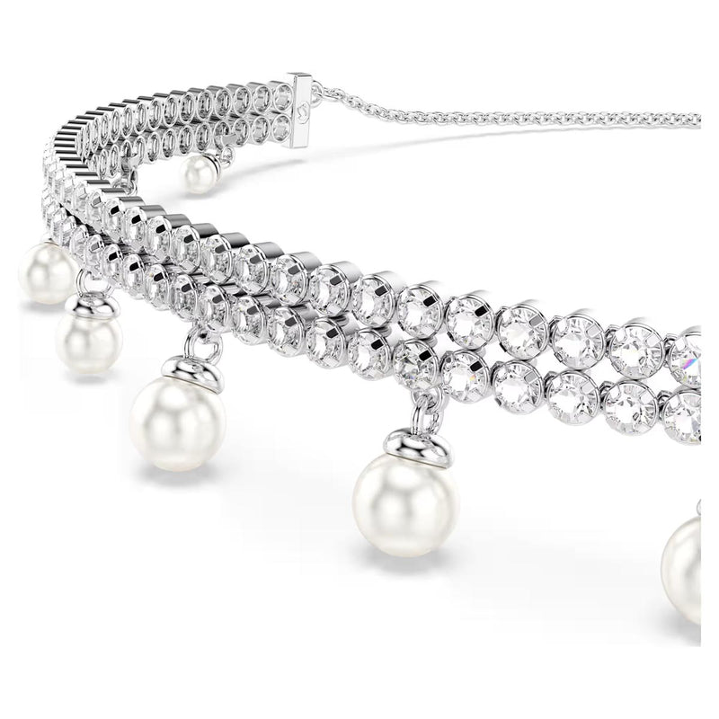 Swarovski x Ariana Grande Capsule Pearl Choker, White, Rhodium Plated