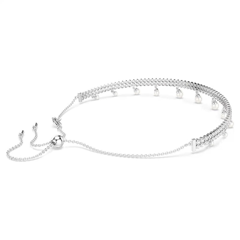 Swarovski x Ariana Grande Capsule Pearl Choker, White, Rhodium Plated