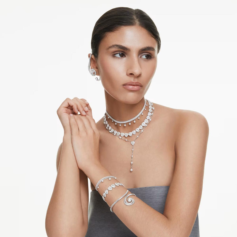 Swarovski x Ariana Grande Capsule Pearl Choker, White, Rhodium Plated