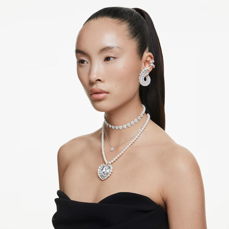 Swarovski x Ariana Grande Capsule Angelic Choker, White, Rhodium Plated
