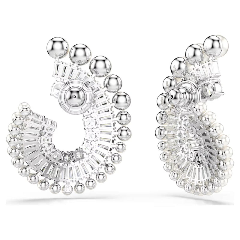 Swarovski x Ariana Grande Capsule Pearl Earrings, White, Rhodium Plated