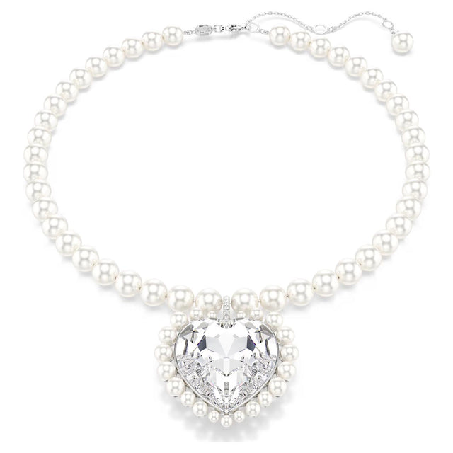 Swarovski x Ariana Grande Capsule Pearl Pendant, White, Rhodium Plated