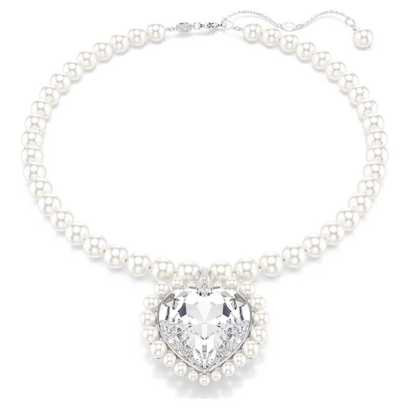 Swarovski x Ariana Grande Capsule Pearl Pendant, White, Rhodium Plated