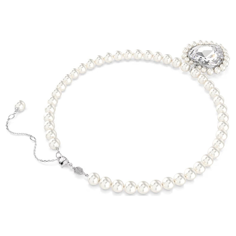 Swarovski x Ariana Grande Capsule Pearl Pendant, White, Rhodium Plated